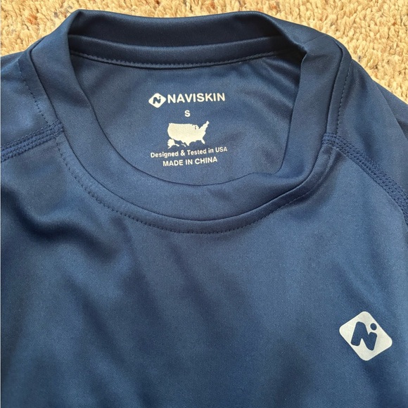 NAVISKIN UPF 50+ Long Sleeve Blue Swim Shirt Rash Guard Lightweight Quick Dry - Picture 5 of 6